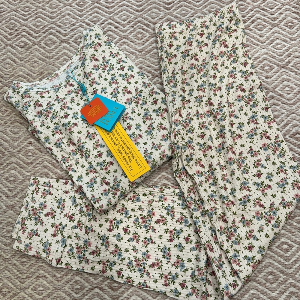 Blair Floral Long Sleeve Basic Pajamas, 10/12y
